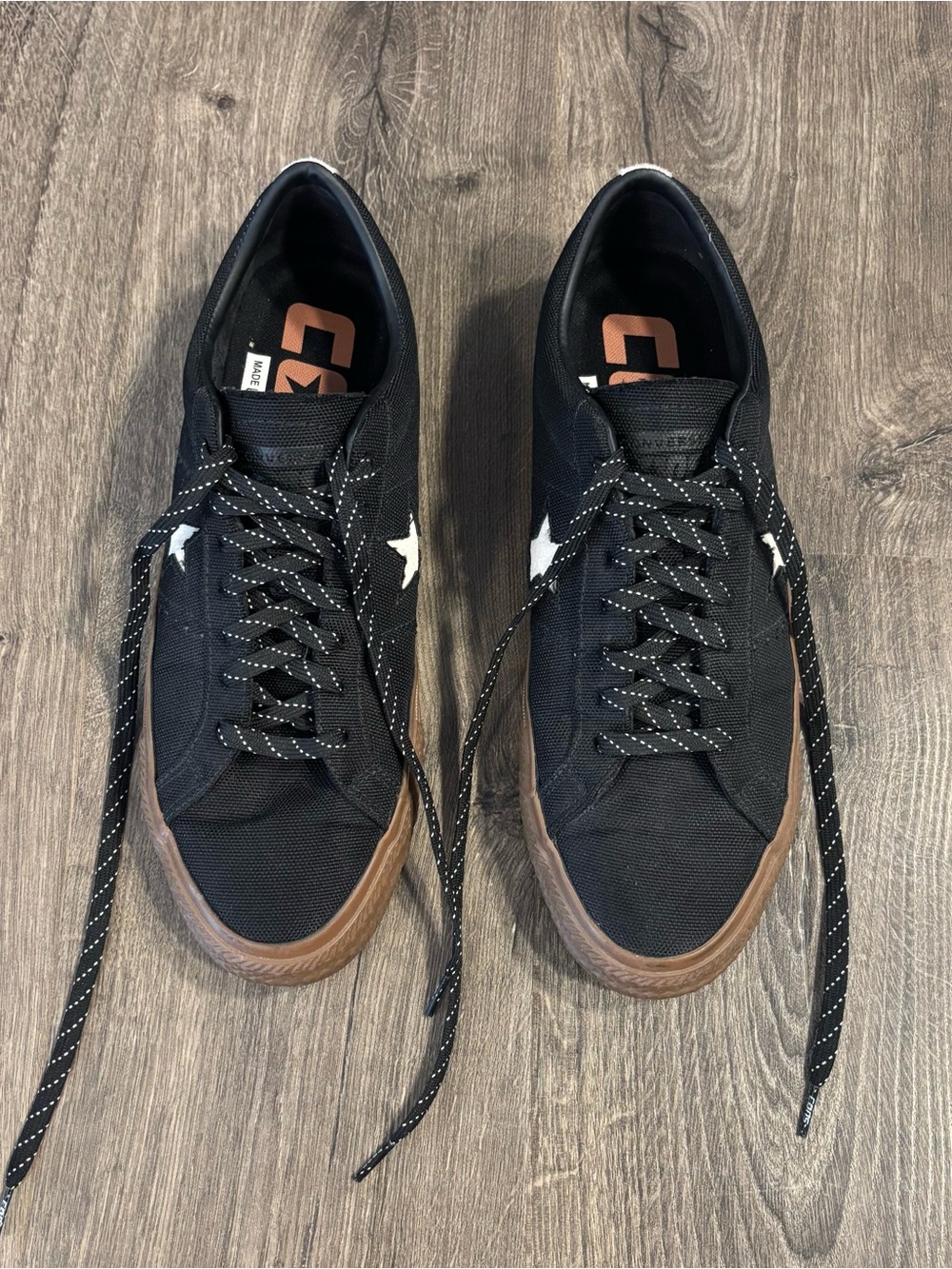 Converse One Star Pro Shoes Lace Up Black Cordura Canvas A03217C Mens size 12 - Picture 12 of 13